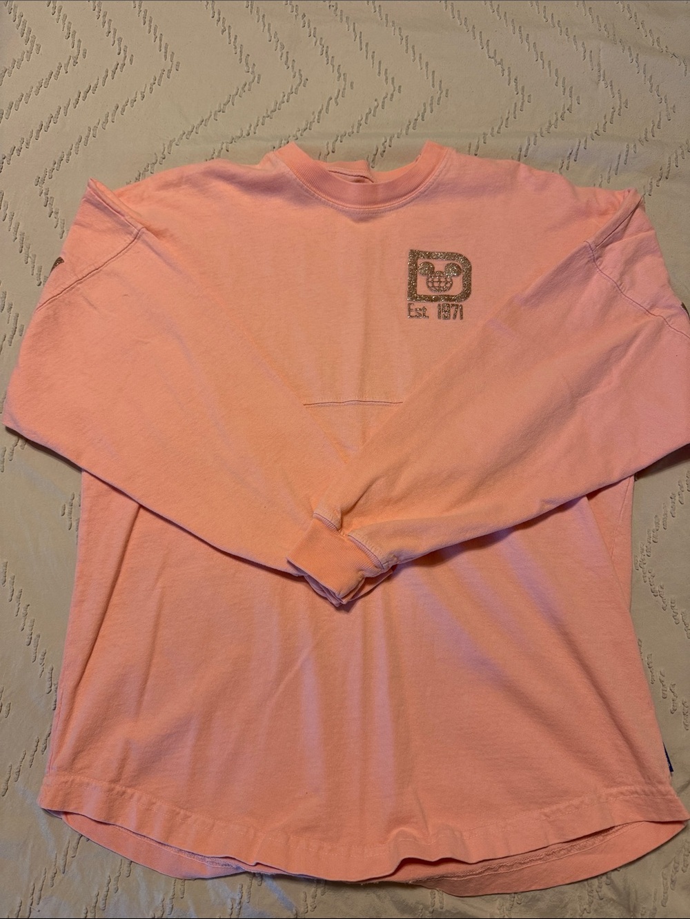 Disney Pink Crewneck Sweatshirt with Glitter Logo